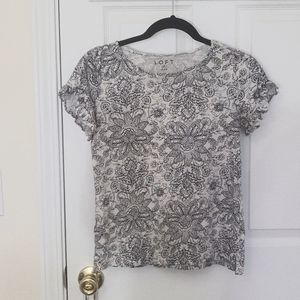 XSP LOFT Ruffle Sleeve Blouse Top Paisley Print